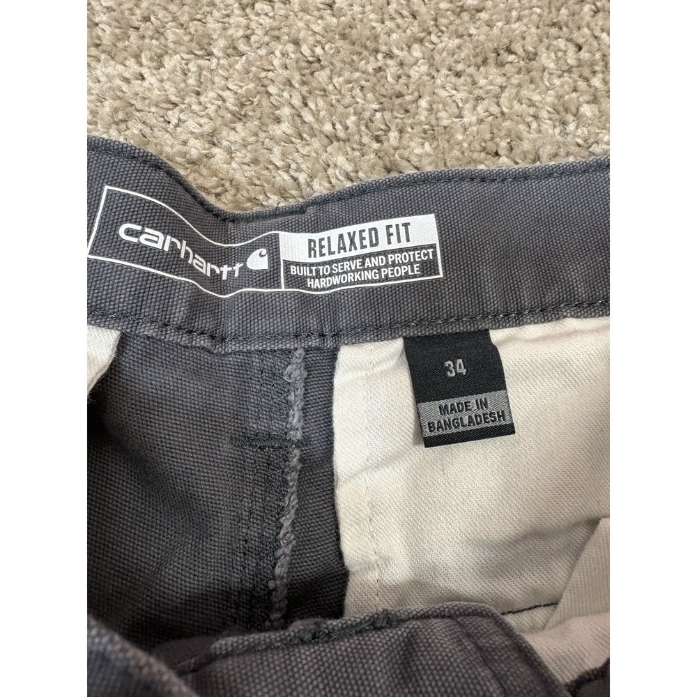 Carhartt Relaxed Fit Cargo Shorts Men's‎ 34 Gray Work Utility Casual - Picture 6 of 8